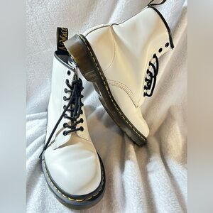 Dr. Martens White Leather Boots